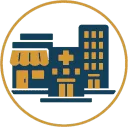 Edificación de centros comerciales, hospitales y oficinas icon