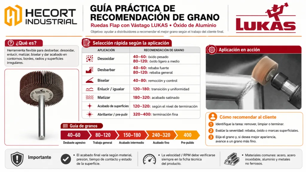 Guía de Grano para Ruedas Flap con Vástago LUKAS