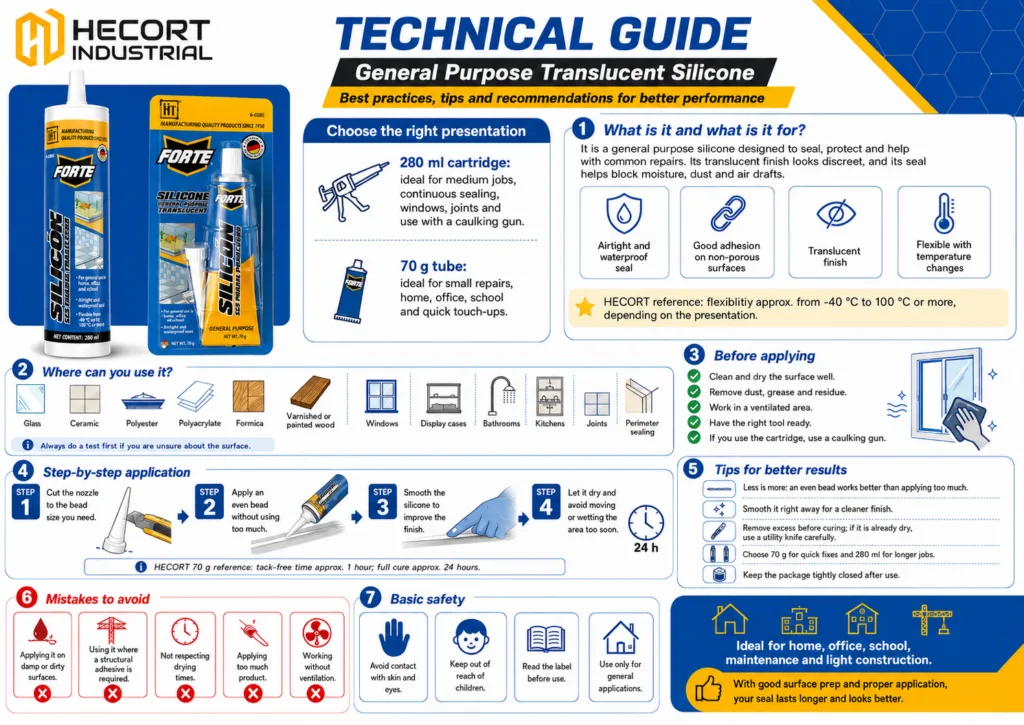 HECORT General Purpose Translucent Silicone Guide