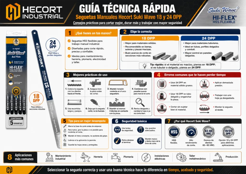 Seguetas Manuales HECORT Suki Wave Guía 18 y 24 DPP