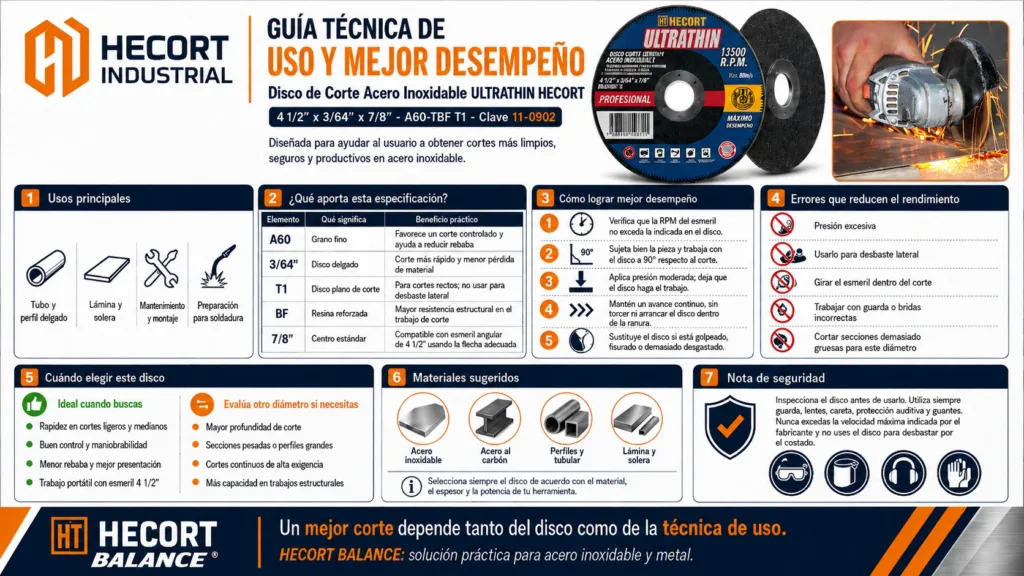 Guia Disco Corte Acero Inoxidable Balance 4.5 Pulgadas A60T-BFT1 110902